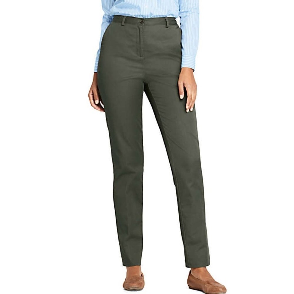 NWT Lands End Women's 7 Day Elastic Back High Rise Pants Size 18 37/38W $55 BB35